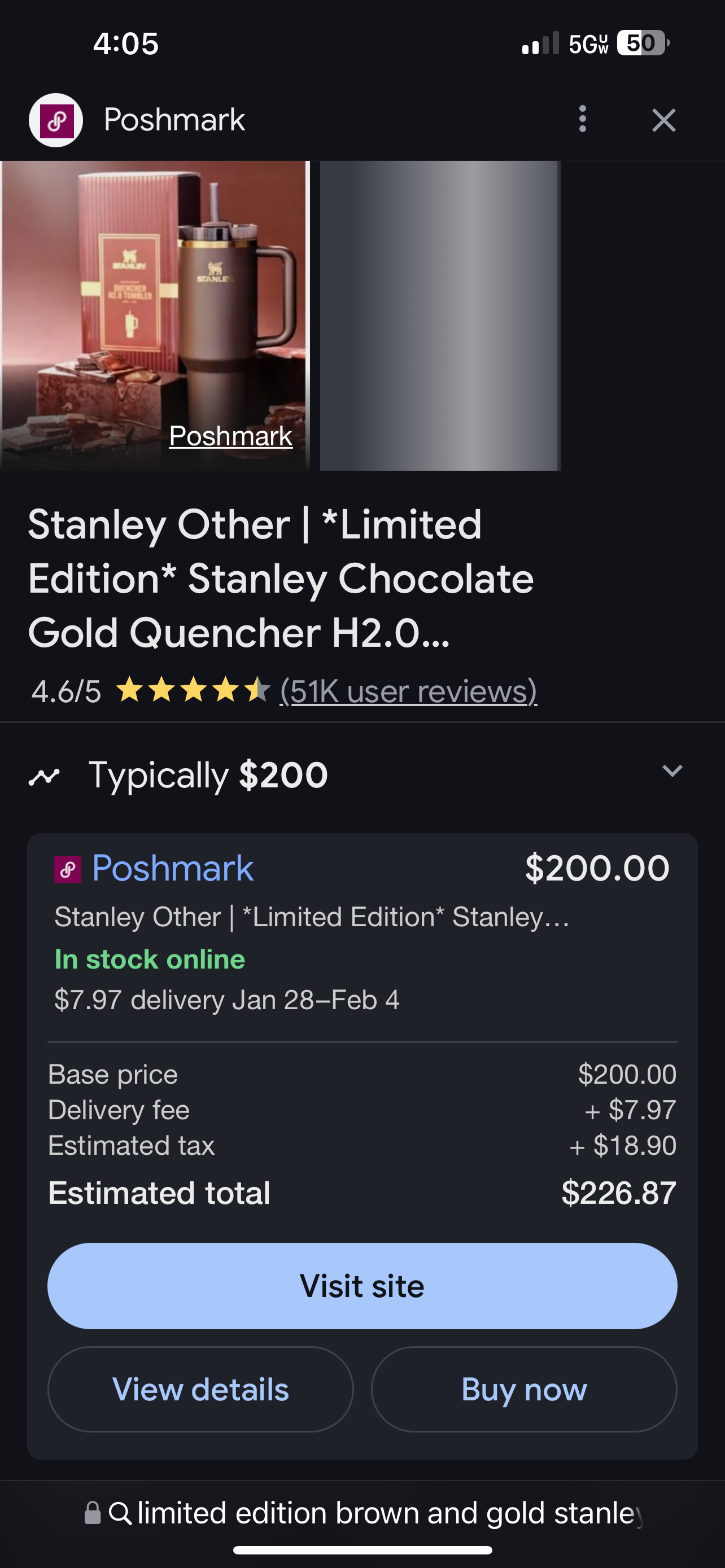 Brown and gold limited edition Stanley