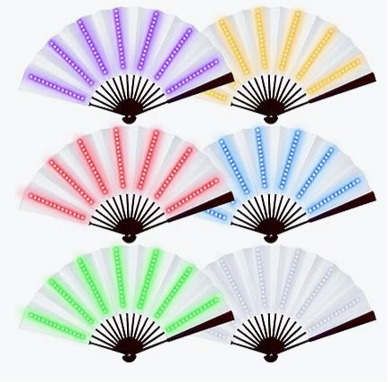 Light up clacking fan bamboo